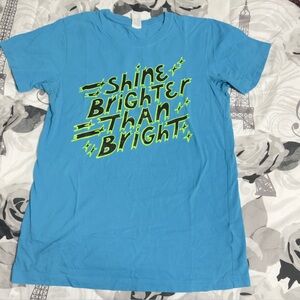 Zumba Fitness Blue Tee with Neon Green Print